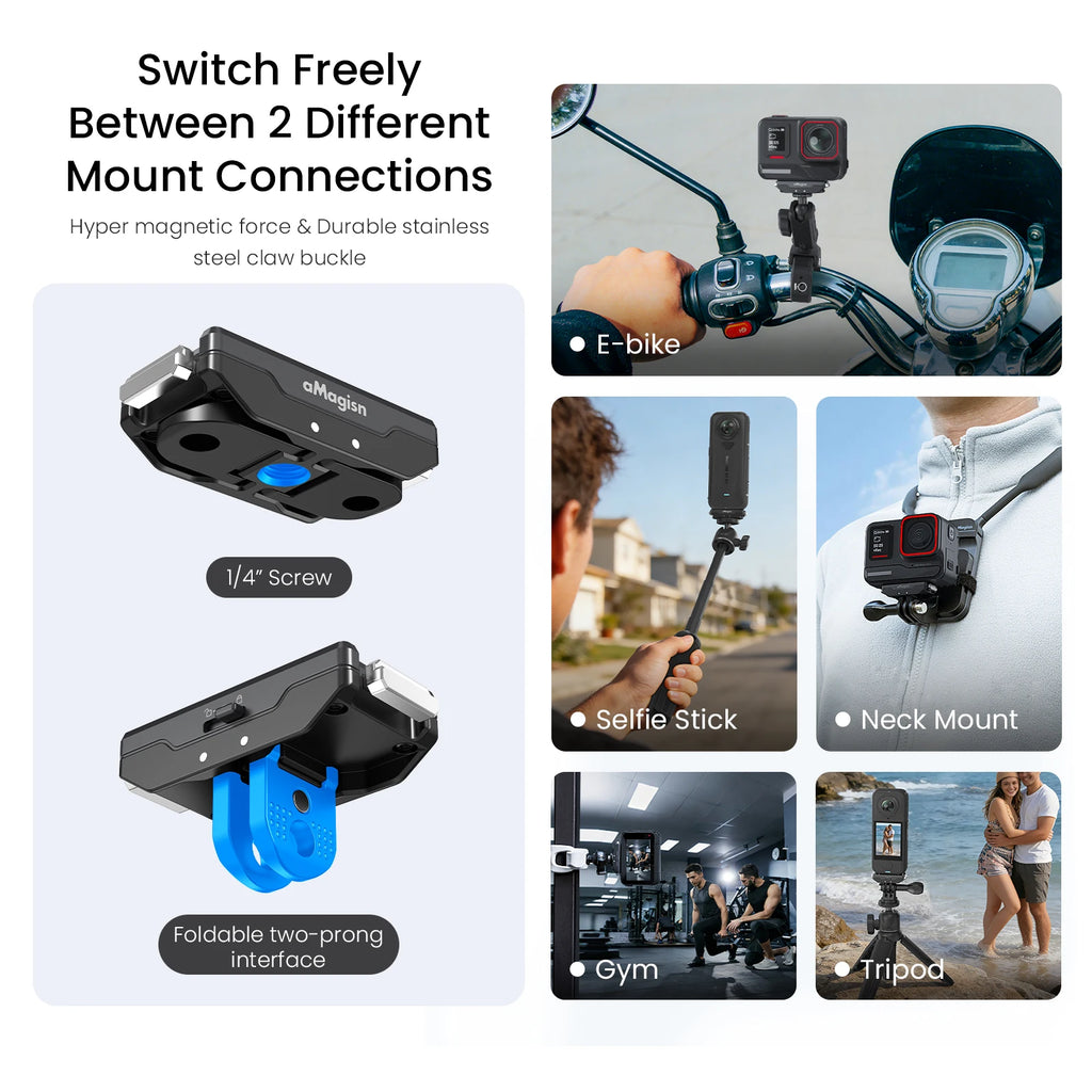 Supporto a rilascio rapido con blocco di sicurezza per Insta360 Ace Pro 2