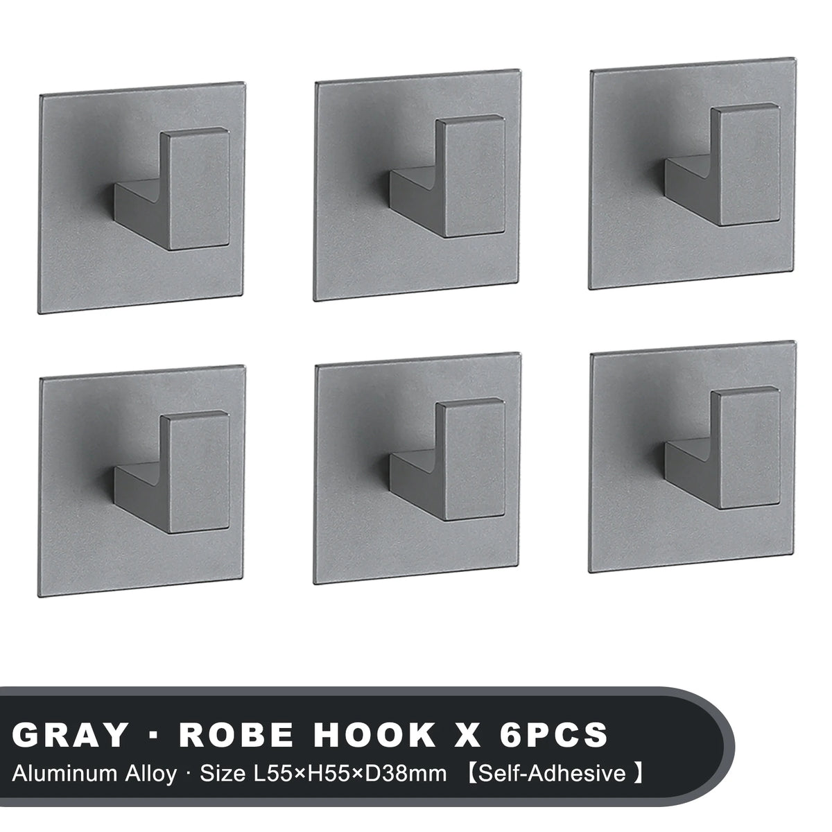 strong adhesive wall hook set – 1 to 4 black matte hooks for coat, towel, robe