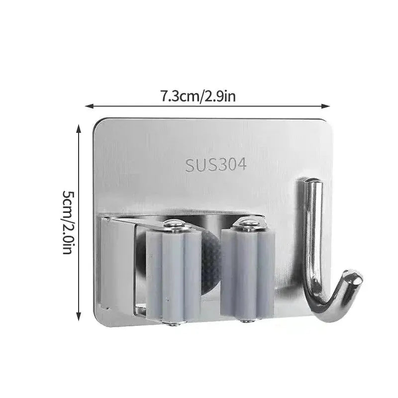 Gancio adesivo multiuso per mop e scope – supporto da parete in acciaio inox e…