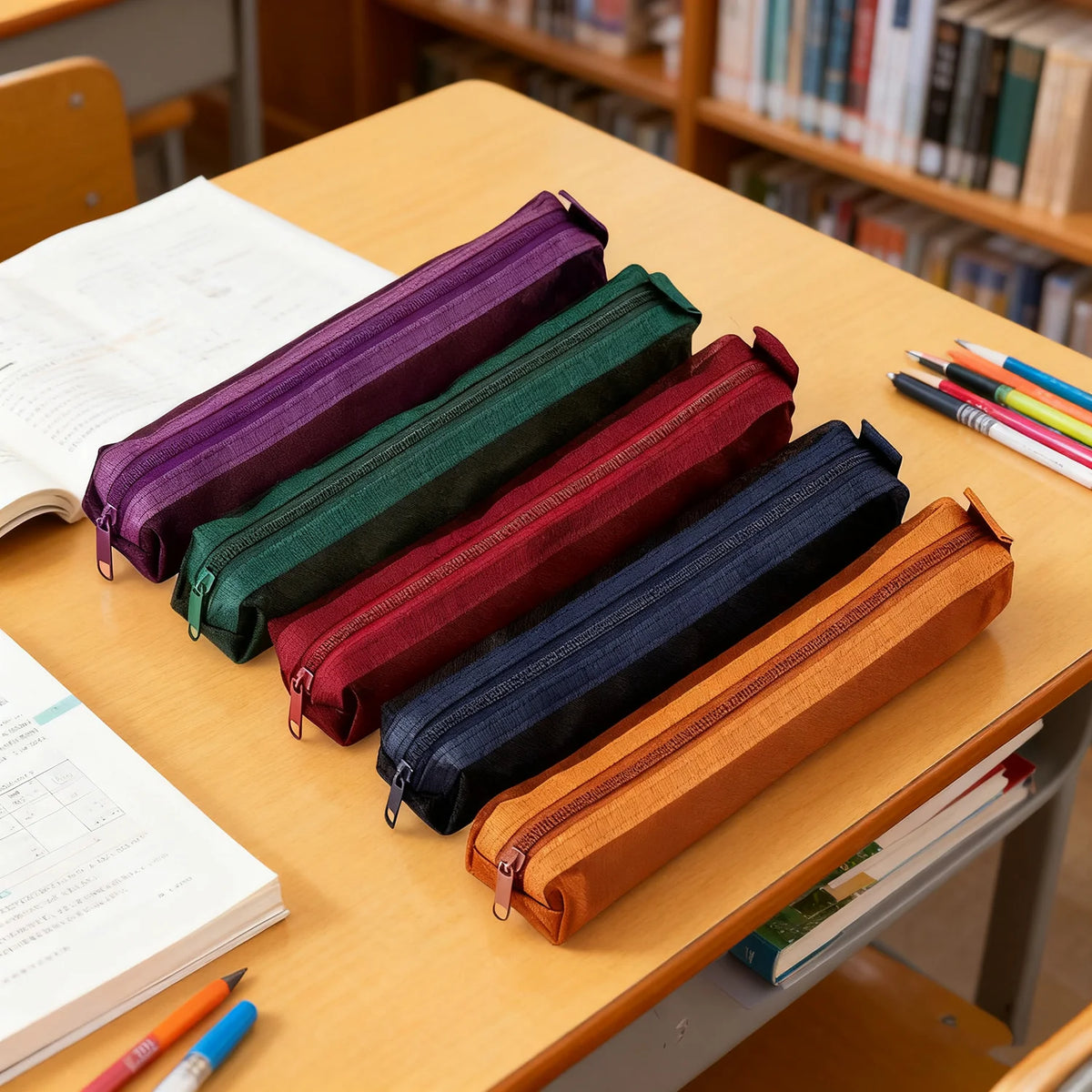 Portapenne organizer scolastico multifunzione zippered