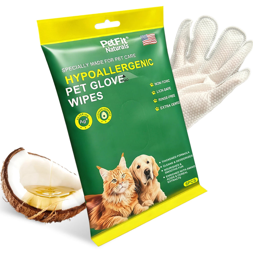 Guanti detergenti spessi per animali domestici – 6 pezzi per pulizia profonda