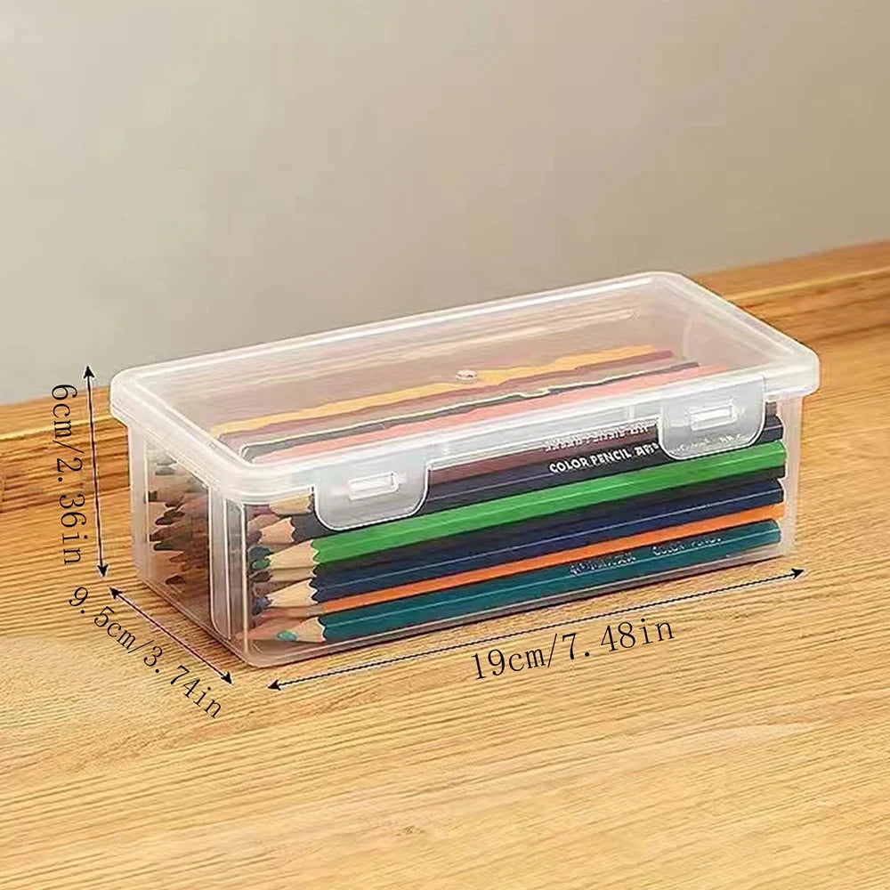 Pot à crayons transparent en plastique – grande capacité, lot de 1 à 4 pièces