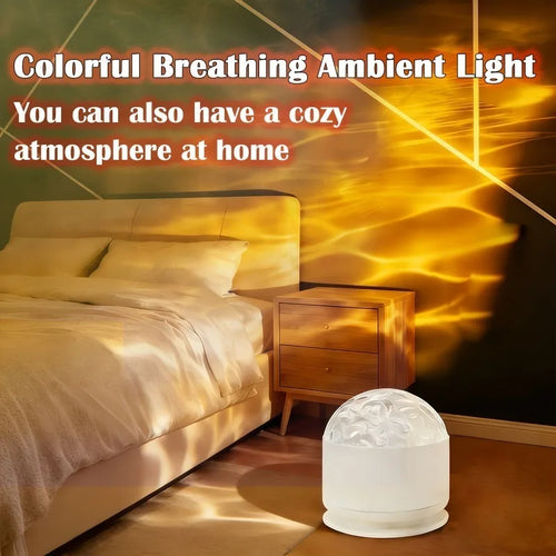 16Colors Ocean Wave Aurora Projector Light Water Ripple LED Night Light with Remote USB Powered for Kids Room Ambient Decor Gift