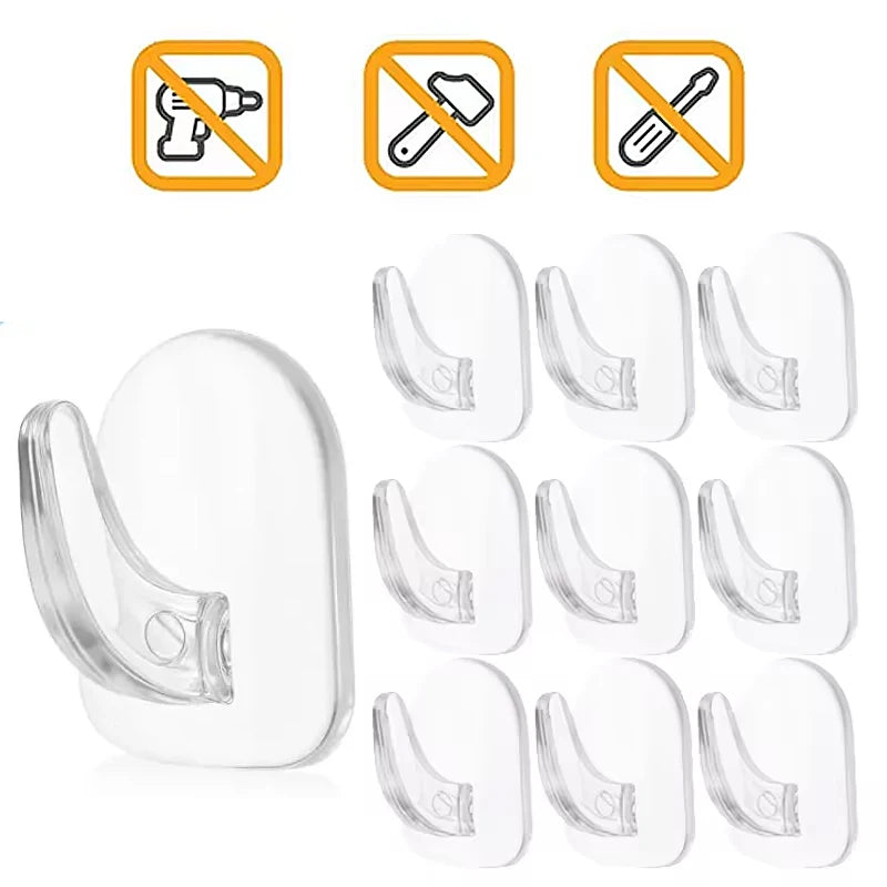 Ganci adesivi trasparenti mini – carico, impermeabili, multiuso