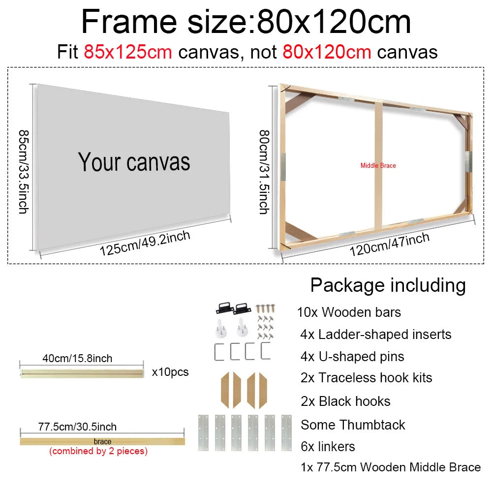 Cornice Moderna in Legno per Canvas, 24 Misure