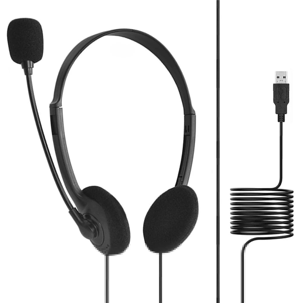 Cuffie Gaming USB con Cancellazione Rumore, Microfono e Comfort