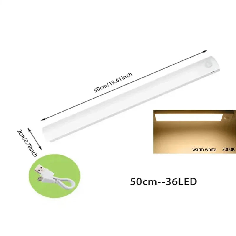 Luce LED ricaricabile con sensore di movimento e fissaggio magnetico per armadi