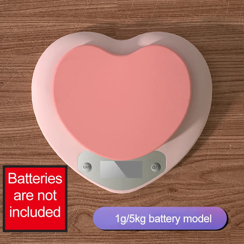 Bilancia da cucina digitale portatile a forma di cuore, rosa, precisione 1 g…
