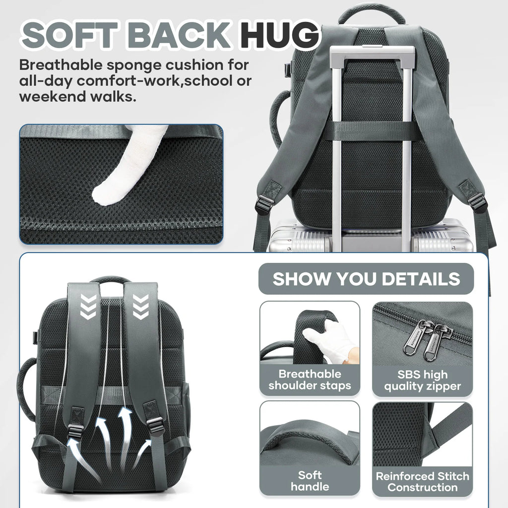 Sac à dos de voyage sous siège pour bagage cabine Ryanair 40x30x20, sac de cabine Cabin Fly, sac à dos d'extérieur, sac d'école pour ordinateur portable et livres