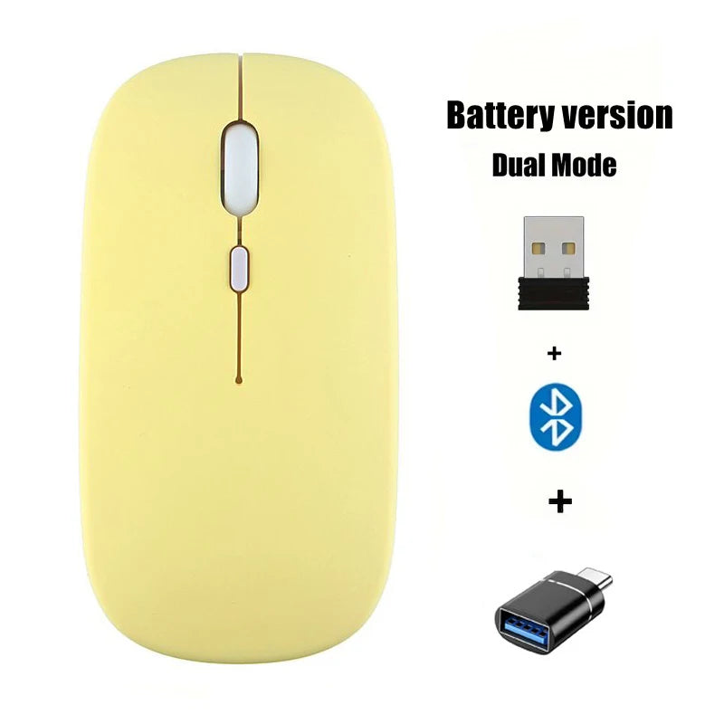 Mouse wireless 2.4 GHz e Bluetooth dual mode, mini ed ergonomico, 1600 DPI