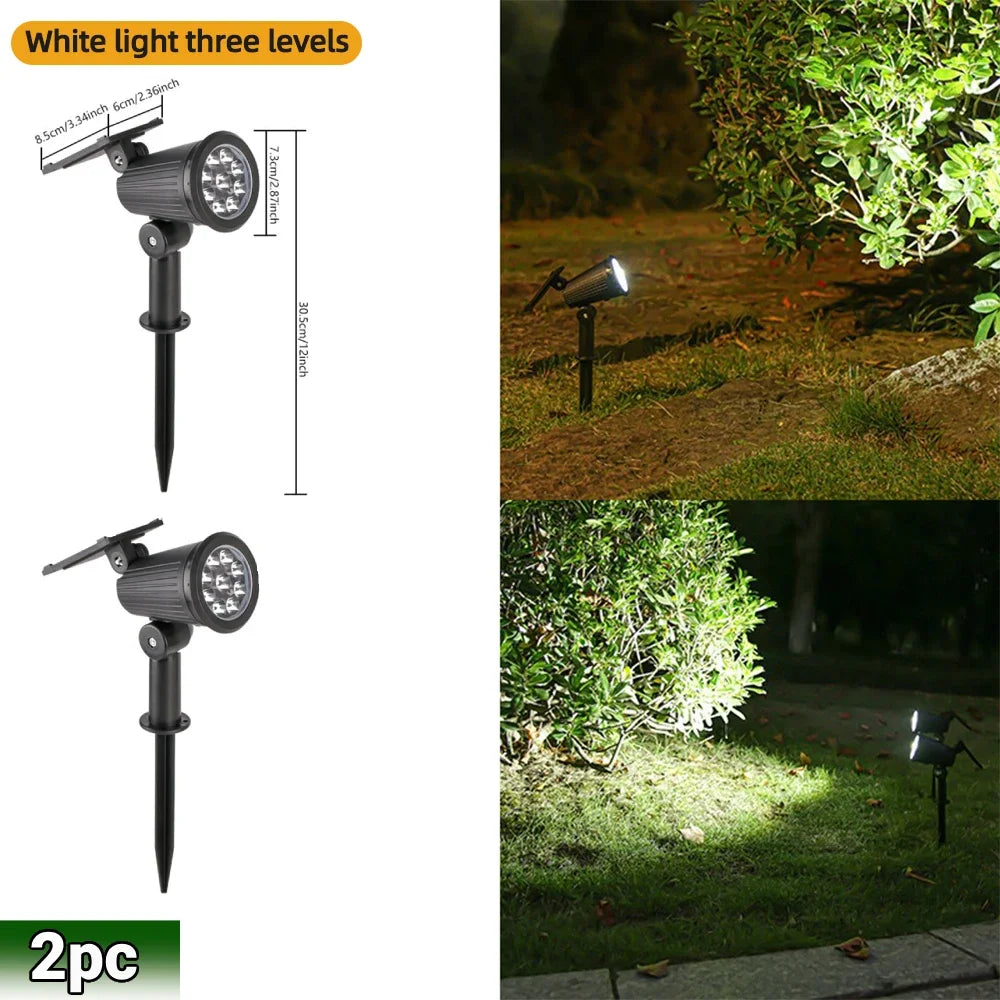 Fari solari LED RGB 9 LED IP65 impermeabili, regolabili per giardino