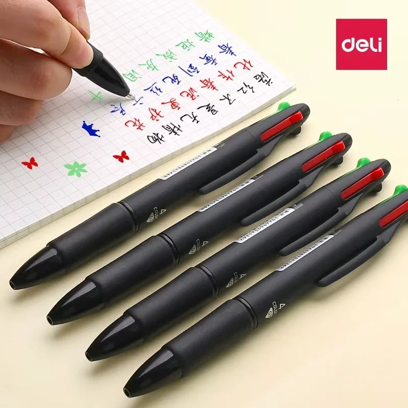 Penna a sfera 0.7 mm 4 colori – Blu, Nero, Rosso, Verde – Per ufficio e scuola