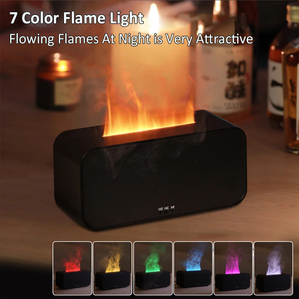 Diffusore Umidificatore Aroma a Fiamma con Luce LED e Timer – Mini 120 ml