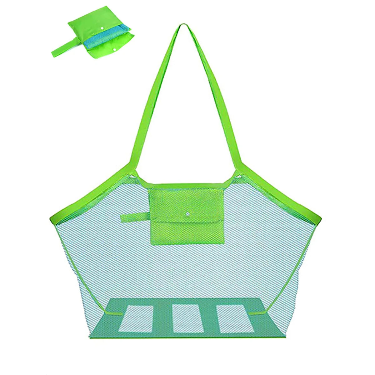Borsa da spiaggia in rete multicolore grande, pieghevole e traspirante