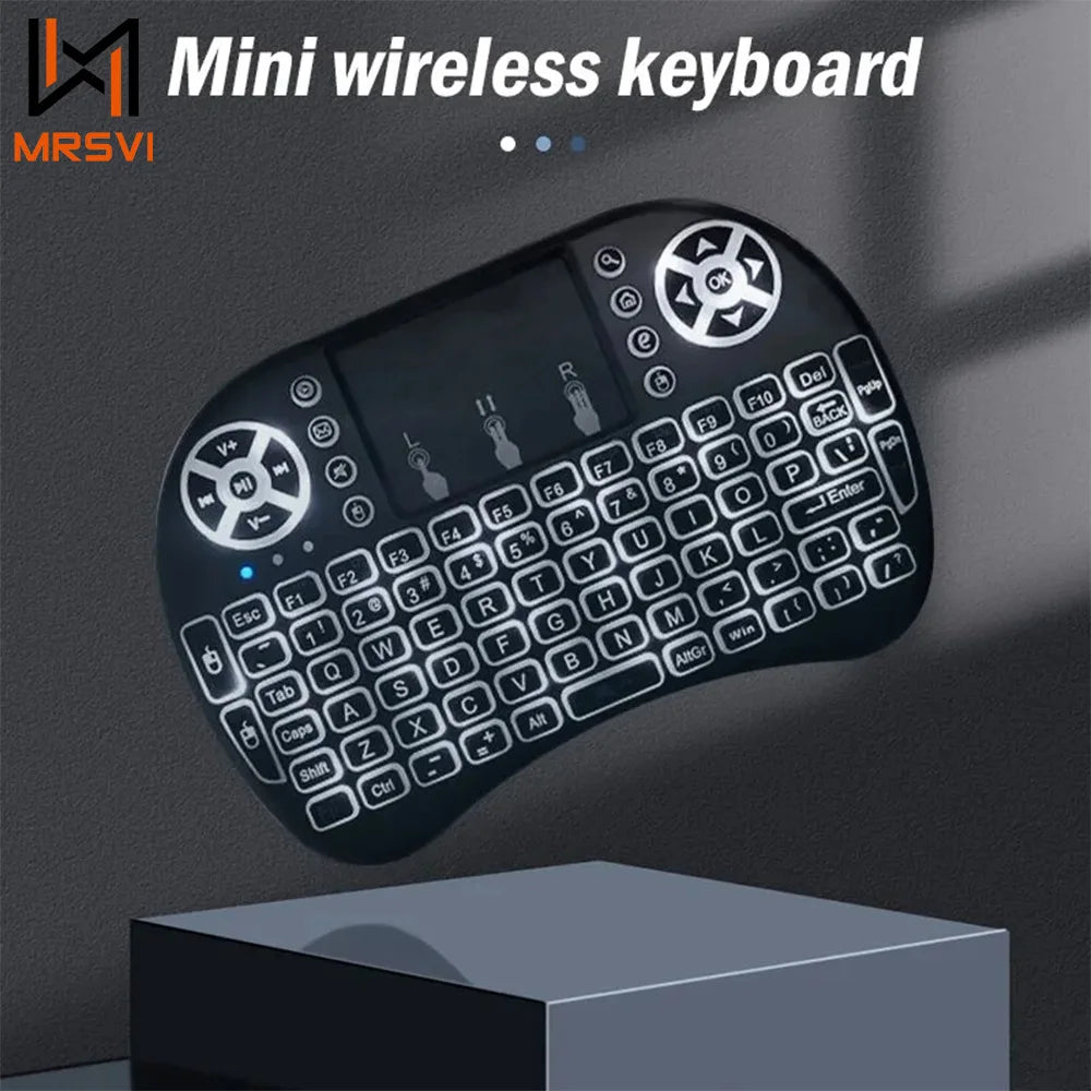 Mini tastiera wireless con retroilluminazione 7 colori e mouse Air 2.4 GHz