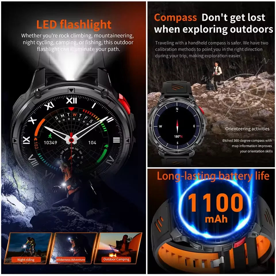Smartwatch militare T‑Rex 3 Pro 1100 mAh GPS waterproof 5ATM – 1.73″ AMOLED