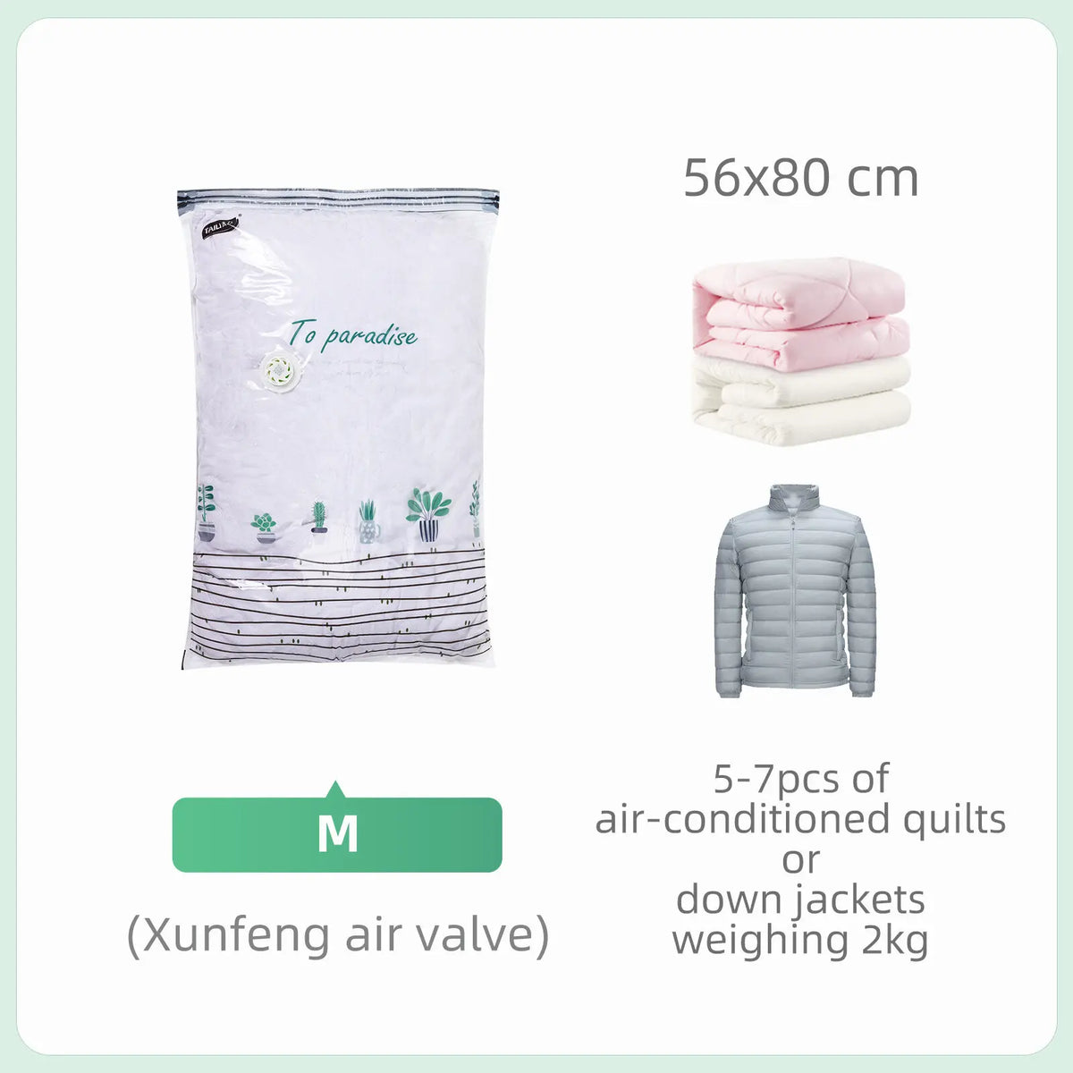 Borsa Vacuo Grande per Abbigliamento, Coperte e Plaid – Compressione Rapida