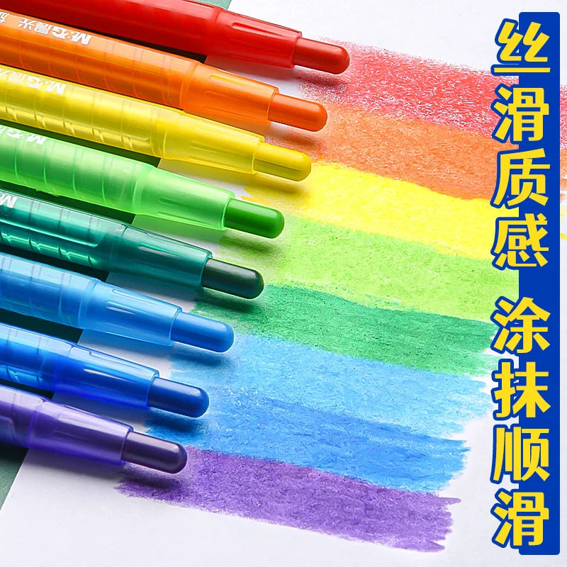 M&G Swivel Crayons in PP Box 12/24/36/48 Colors Set Suitable for Students' Drawings
