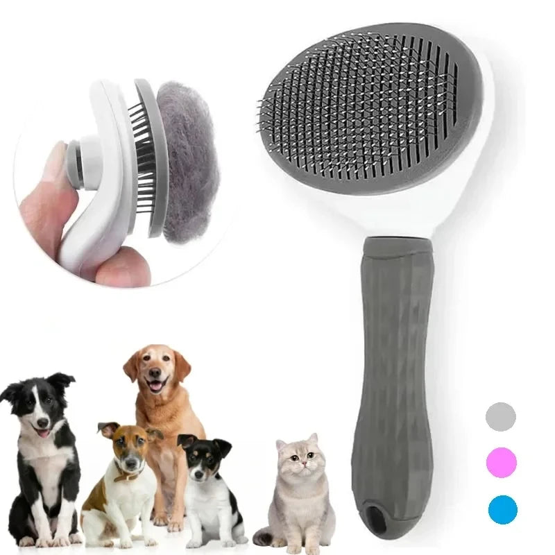 Spazzola Auto‑Pulente per Cani e Gatti – Rimuove Peli, Noduli e Dander