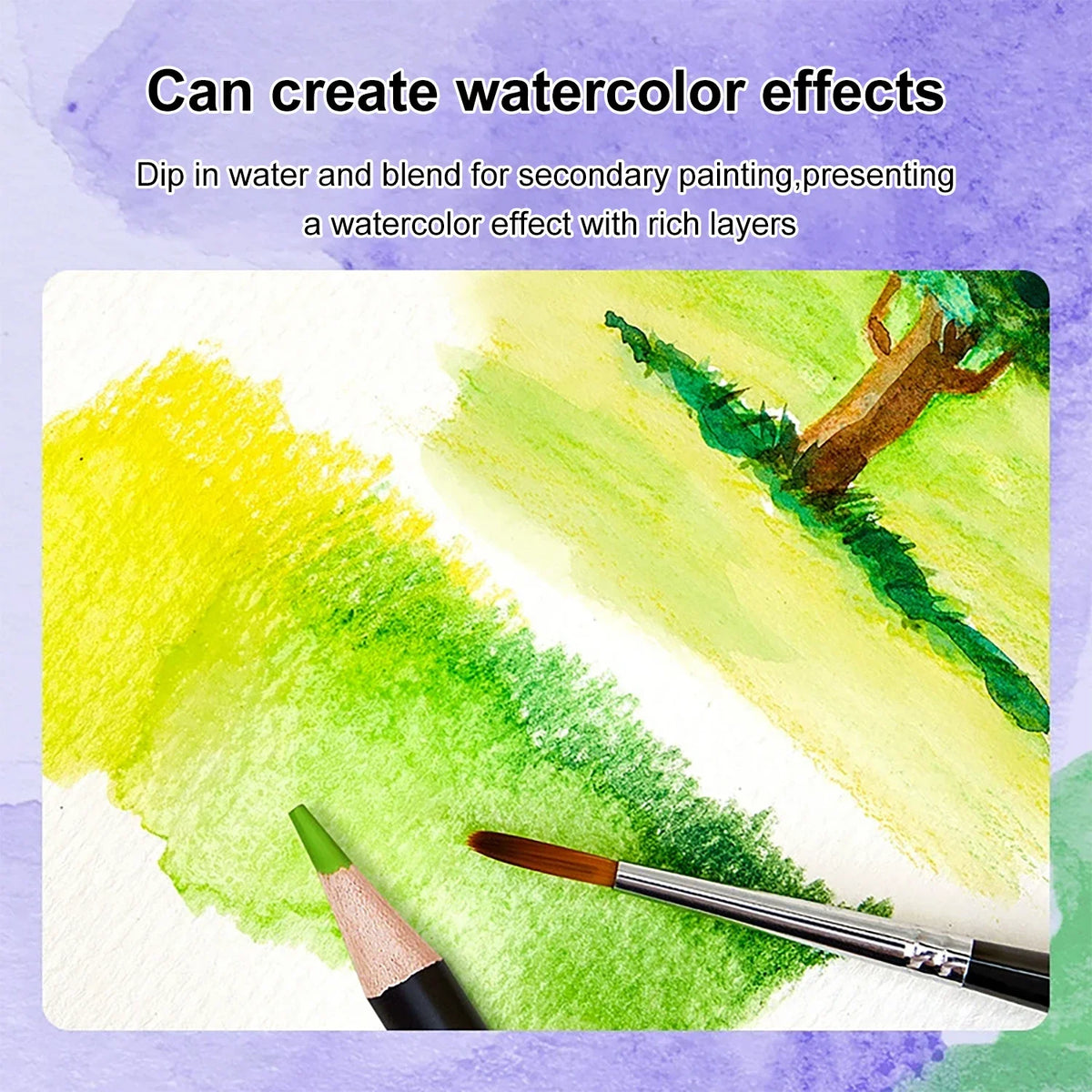 24/36/48/72 Professional Colored Watercolor Pencils Set for Adults & Teens - Premium Art Supplies with Vibrant Colors