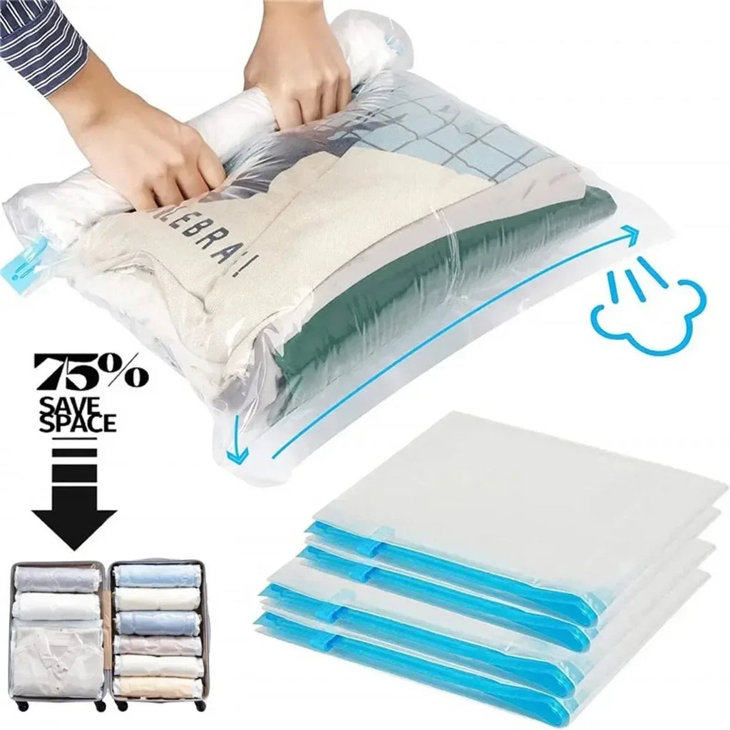 Sacchetti sottovuoto per abiti – set 1/3/5, 50×35 cm, PVC impermeabile