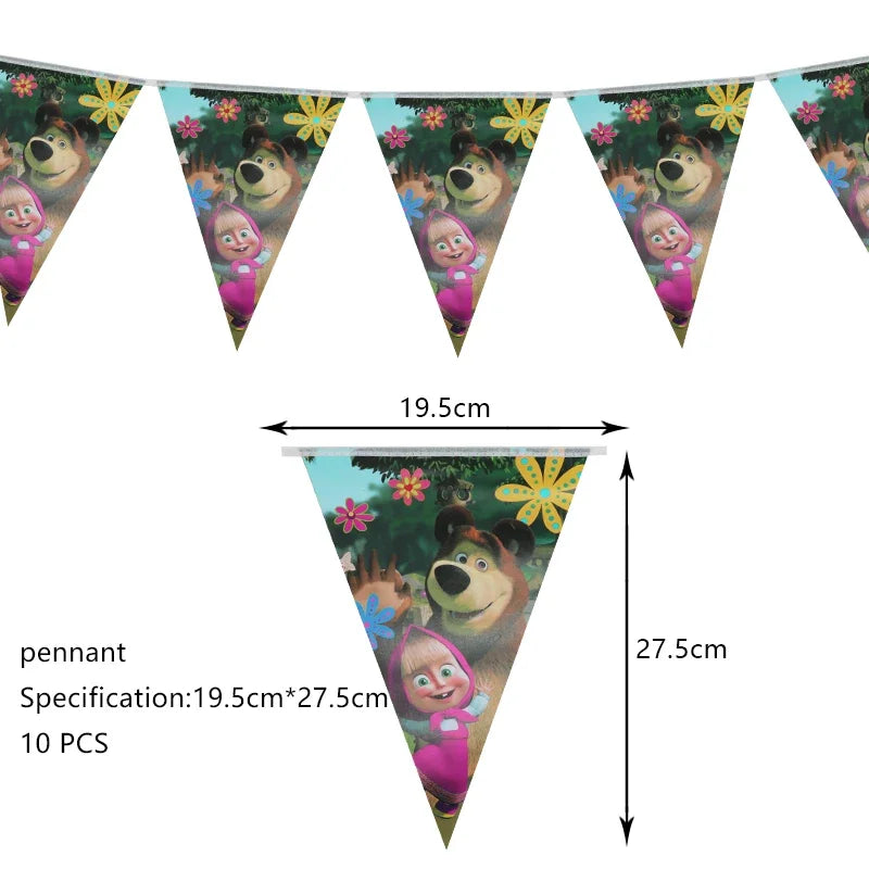 Decorazioni per festa di compleanno Masha e Orso – Palloncini cartoon, set 24…