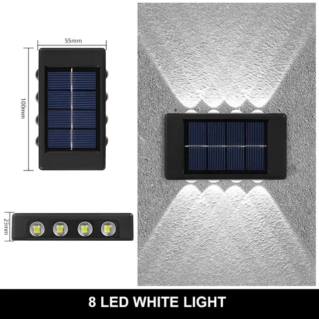 Lampada da Parete Solare 12 LED Impermeabile per Giardino e Patio
