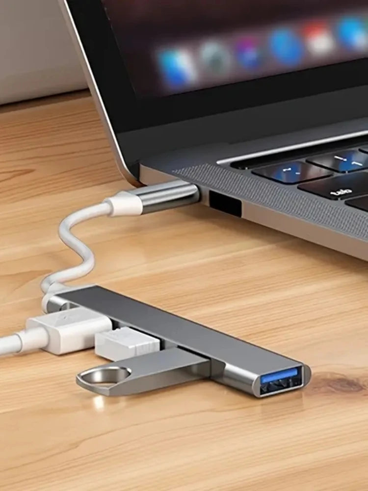 Hub USB Type‑C 4 porte OTG – Compatibile con Xiaomi, Lenovo, MacBook e PC