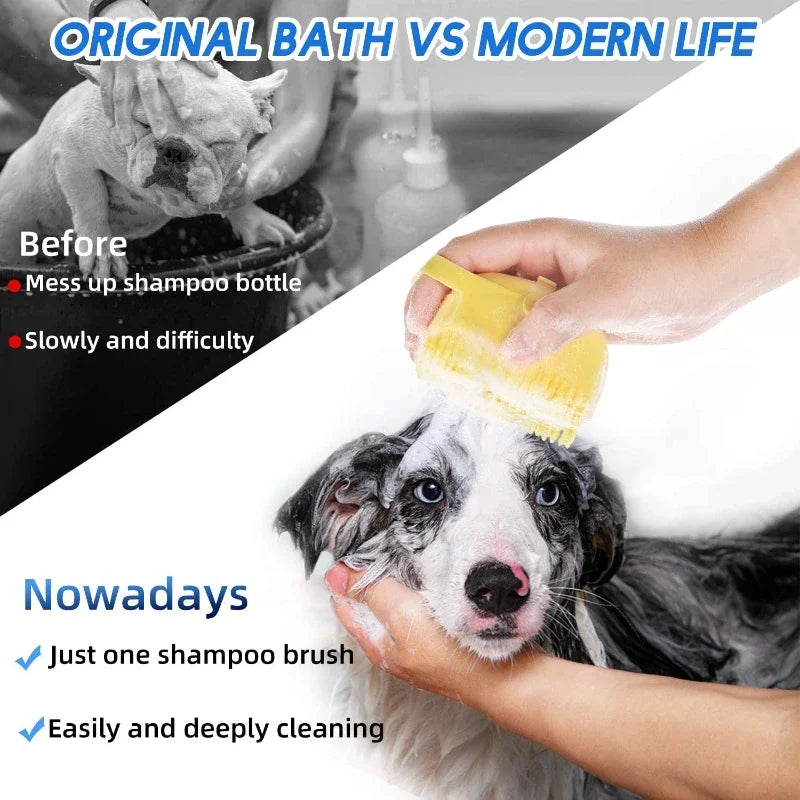 Spazzola Shampoo 2 in 1 per cani e gatti – Silicone morbido 80ml