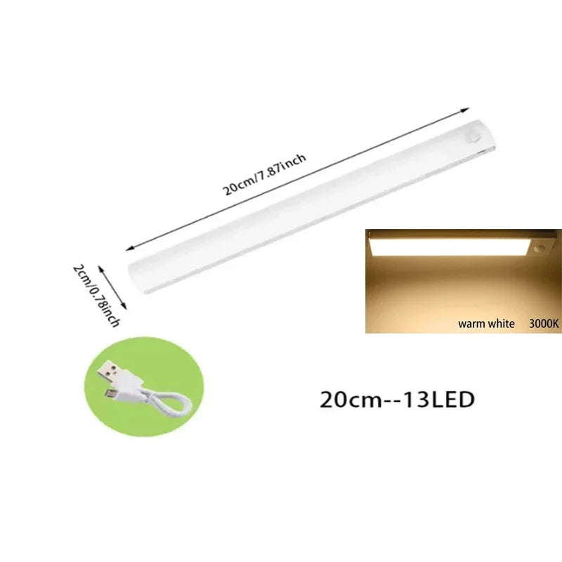 Luce LED ricaricabile con sensore di movimento e fissaggio magnetico per armadi