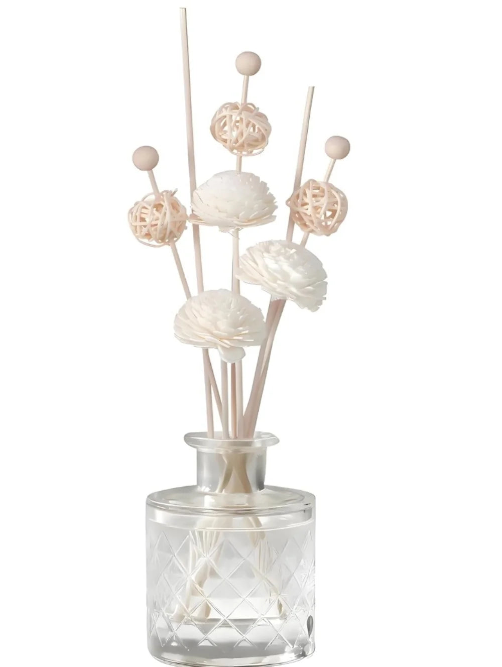 20 Pcs Reed Diffuser Sticks Flowers, Natural Diffuser Reeds Sticks with Decorative Flowers, Replacement Rattan Reed Fragrance
