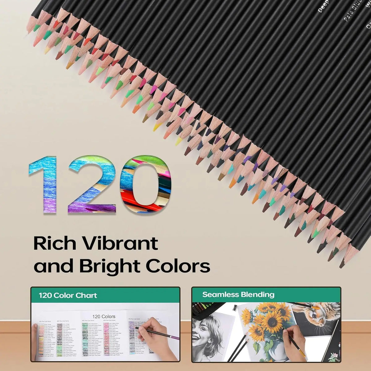 Set di matite colorate 72/120/180 con libro da colorare e custodia