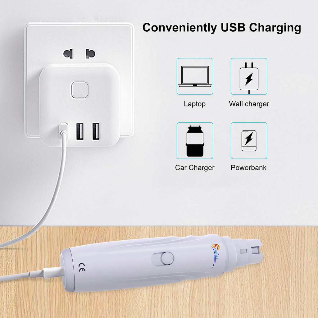 Lima elettrica USB per unghie cani e gatti – Taglio silenzioso e indolore