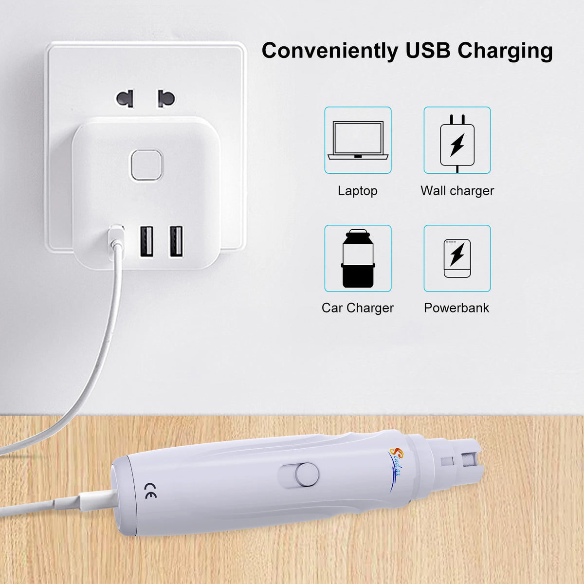 Lima elettrica USB per unghie cani e gatti – Taglio silenzioso e indolore