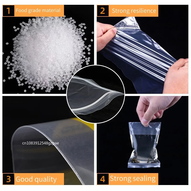 Sacchetti ziplock trasparenti riutilizzabili 12 µm – 100 pezzi