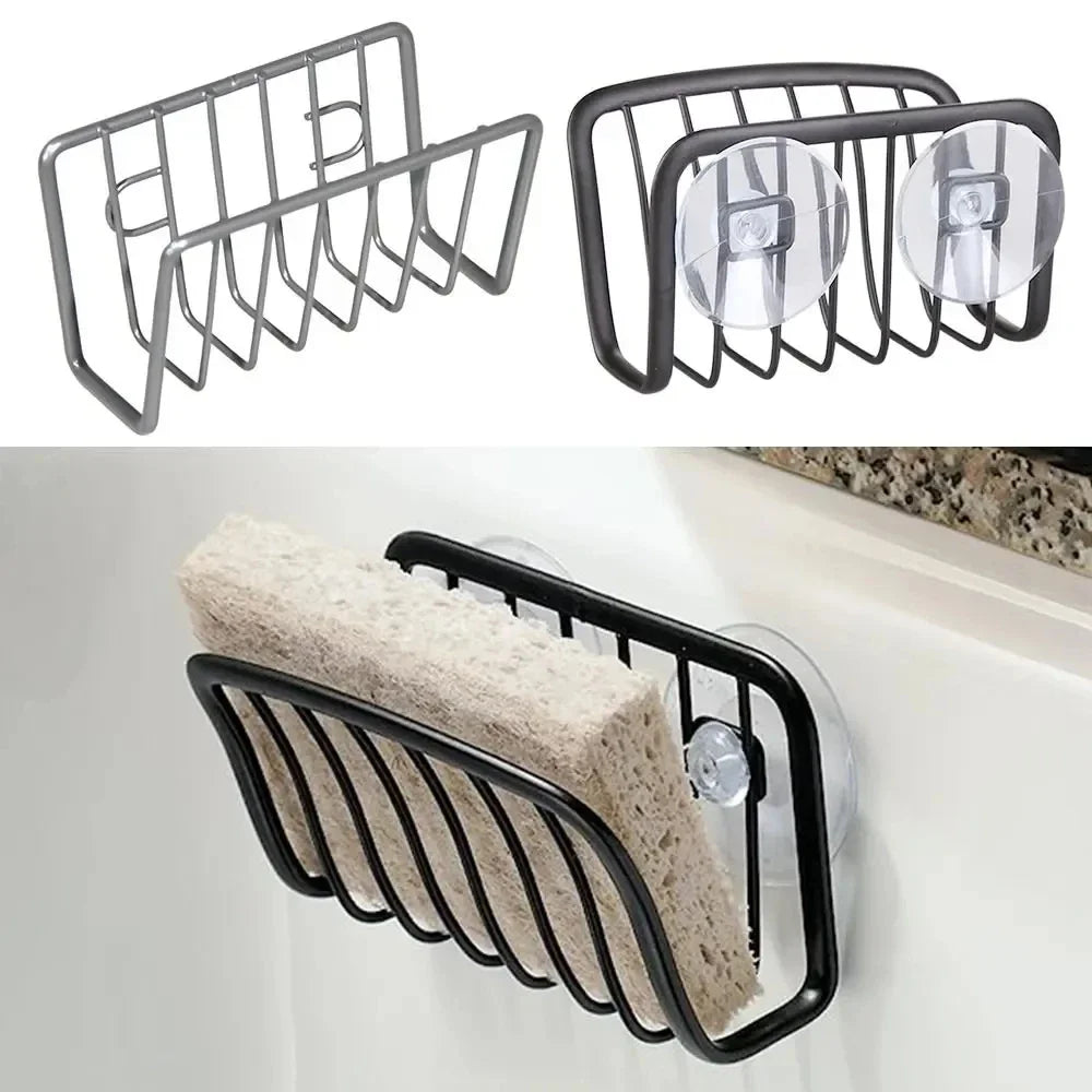 Portasponge in acciaio inox con ventosa per lavello – supporto da parete