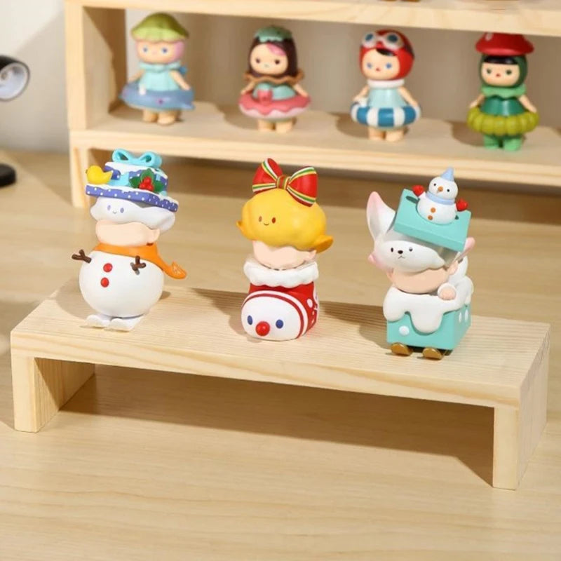 U-Shaped Stepped Wooden Display Stand Portable Shelves Organizers Perfume Doll Cupcakes Jewelry Storage Organization