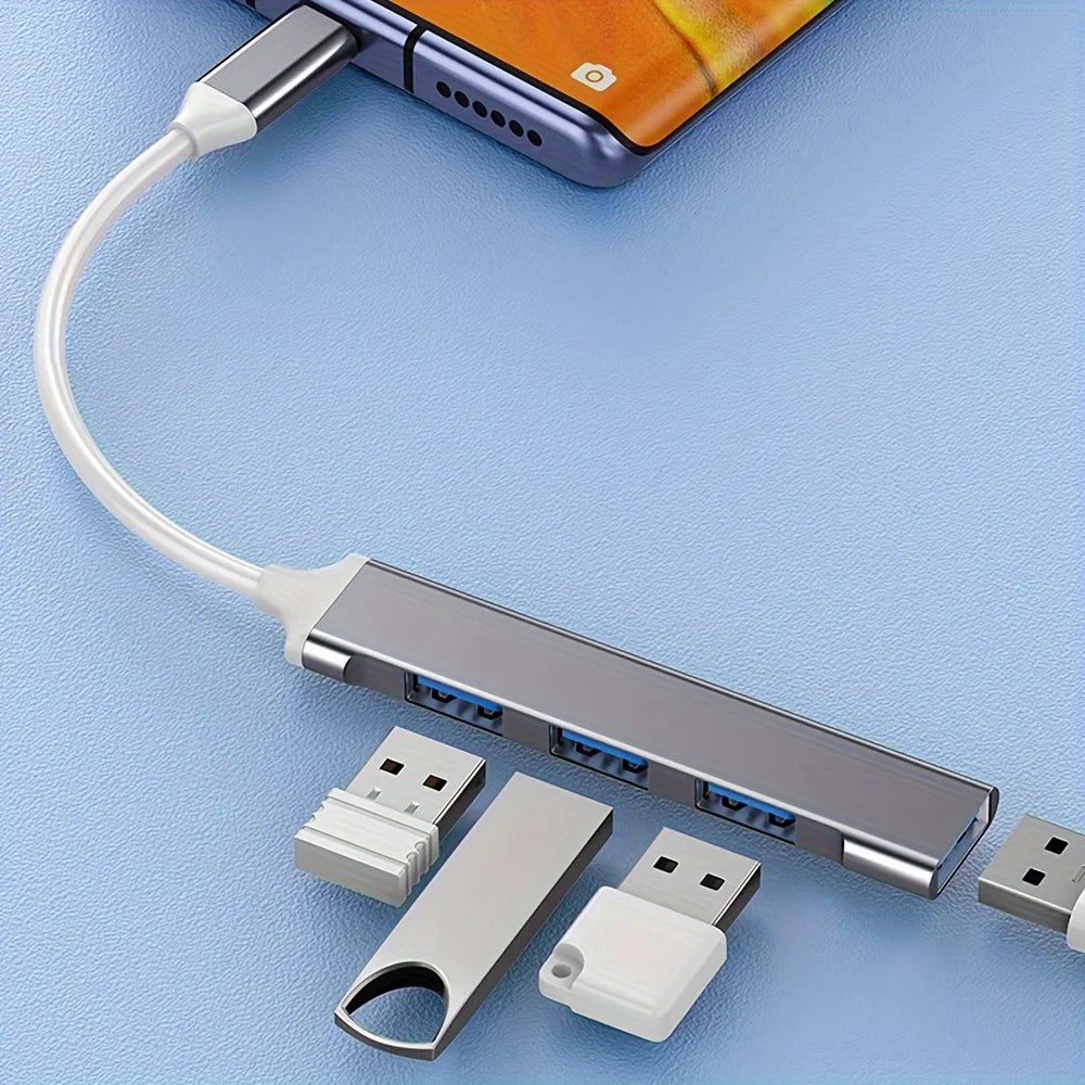 Hub USB Type‑C 4 porte OTG – Compatibile con Xiaomi, Lenovo, MacBook e PC