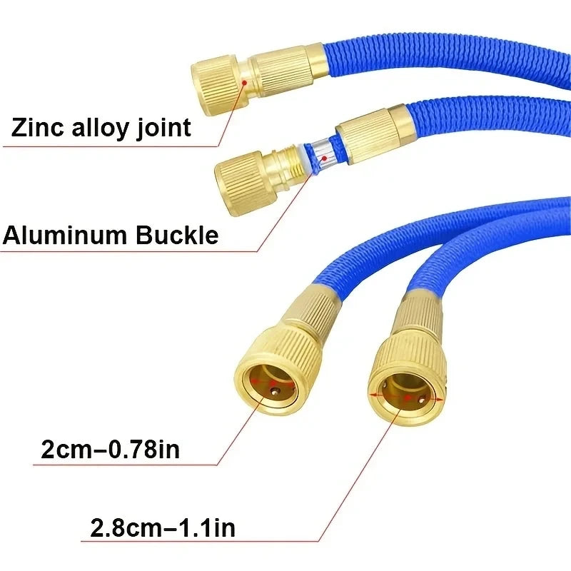 Tubo da Giardino Espandibile ad Alta Pressione 2,5‑7,5 m, Flessibile e Anti‑UV