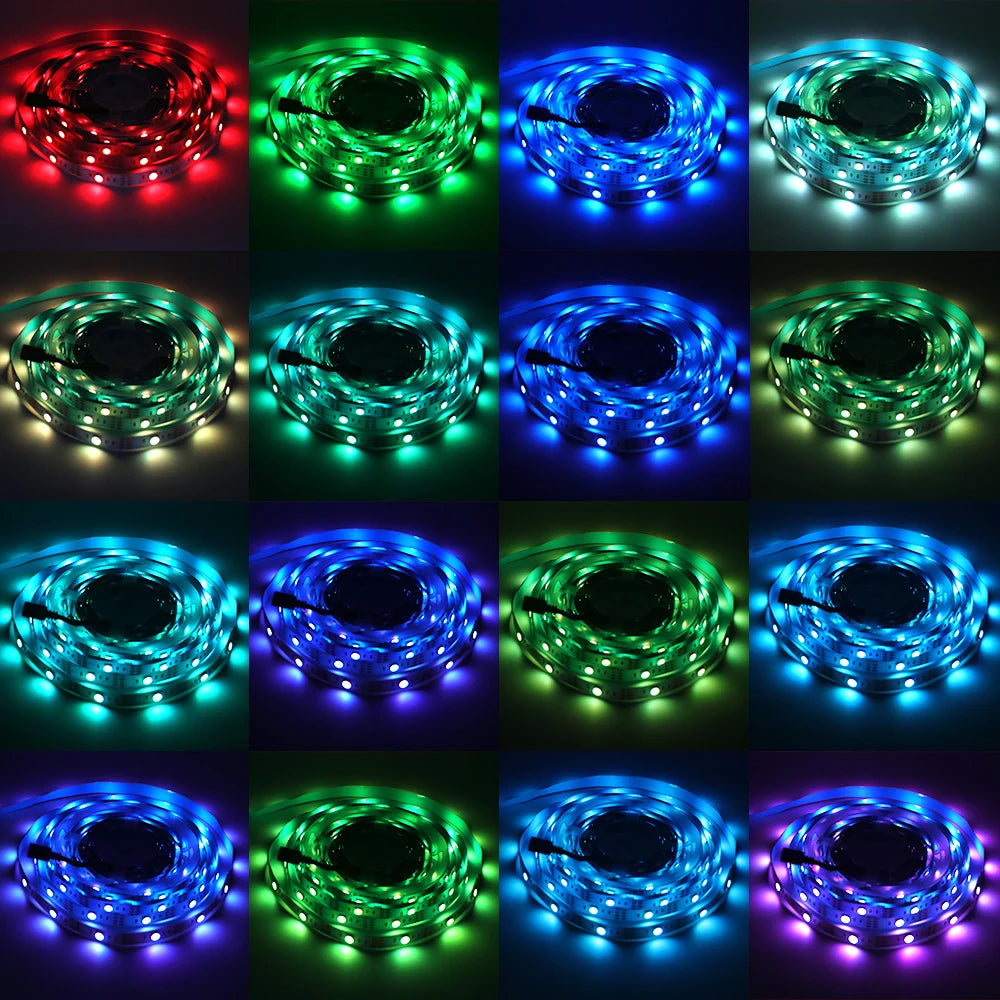 Striscia LED RGB 5V 30 LED/m con telecomando 24 tasti adesiva e impermeabile…