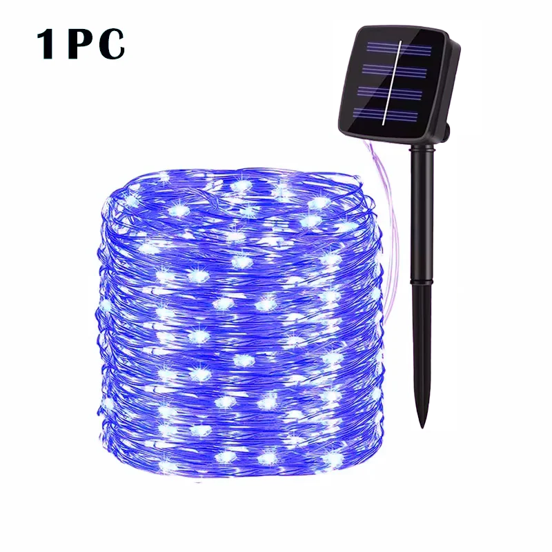 Luce LED Solare da Giardino a Catena, 32 m, Impermeabile, 8 Modalità