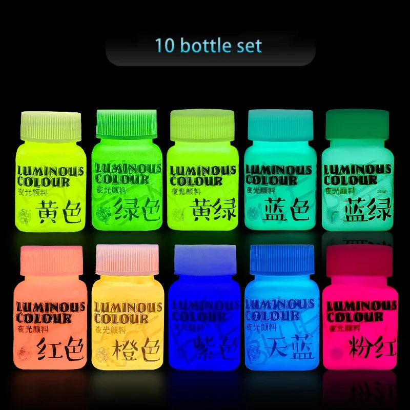 Pigmento acrilico fluorescente 58 ml glow in dark – DIY festa