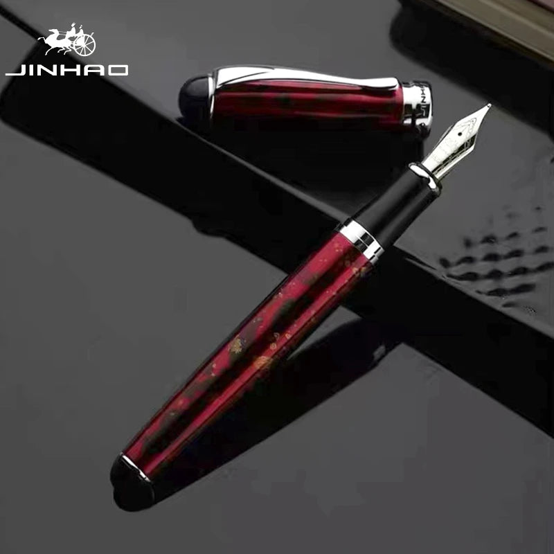 Jinhao X750 High End Metal Fountain Pen,18K Gold Planted Nib 0.5mm school pen for Business Signature Supplies Office Stationery