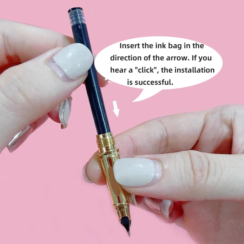 Metal Wood Grain Fountain Pen School Supplies Pens Student for Ballpoint Pen Stationery Supplies Fountain Pen High Quality