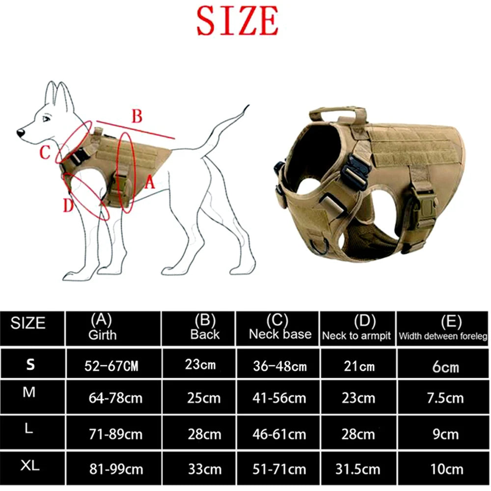 Giubba tattica militare per cani – Set imbracatura e guinzaglio