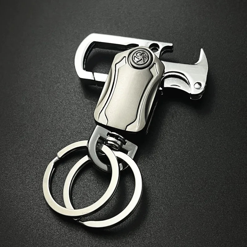 High Quality Simplicity Waist Hanging Creative Double Ring Metal Zinc Alloy Key Chain Men's Women's Keychain