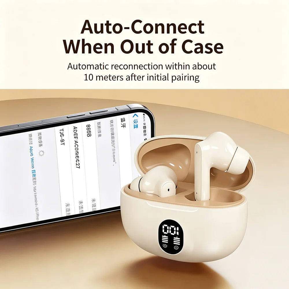 Auricolari Bluetooth 6.0 True Wireless con ANC, LED battery display e IPX4