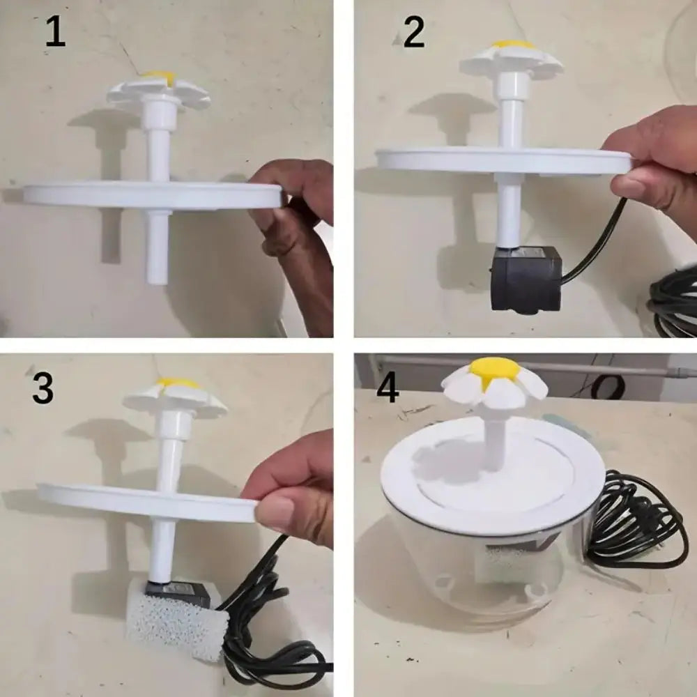Fontana d'acqua per animali, 1,2 L, filtro auto, ricarica USB, 3 flussi