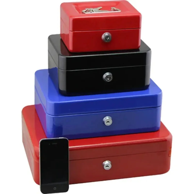 2025 New Practical Petty Cash Money Box with Keys Stainless Steel Security Lock Lockable Safe Small Fit for House Decoration