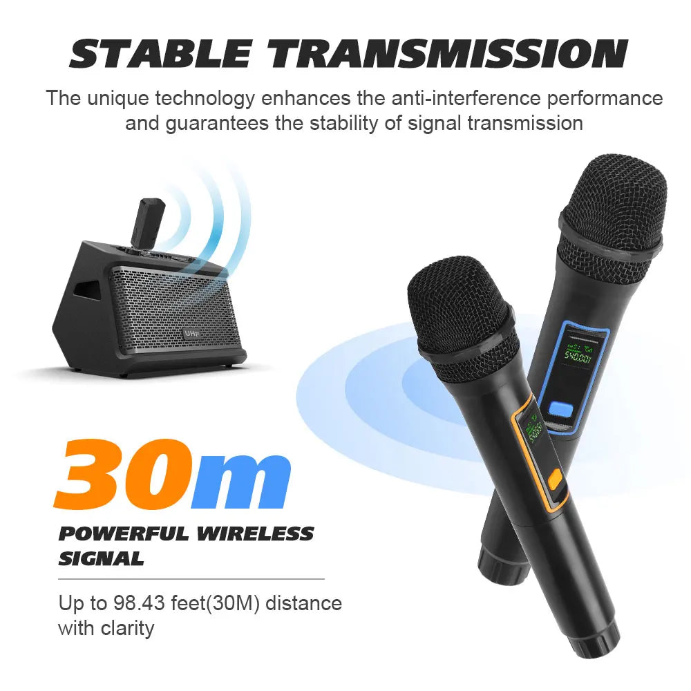 Microfono wireless a mano con ricarica 2.4 GHz per chiesa, matrimonio e karaoke